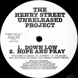Johnny D & Nicky P The Henry Street Unreleased Project Vinyl 12" USED