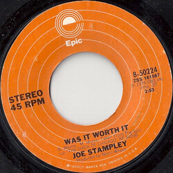 Joe Stampley Was It Worth It USED VINYL 7INCH 45 RPM SINGLE