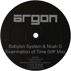 Babylon System / Noah D / The Antiserum Examination Of Time (VIP Mix) / California Style USED VINYL 12INCH 45 RPM