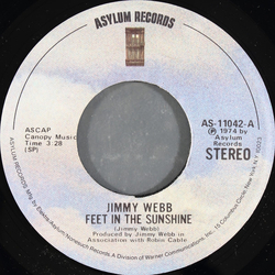 Jimmy Webb Feet In The Sunshine Vinyl 7" USED