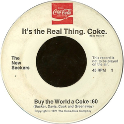 The New Seekers It's The Real Thing. Coke. Vinyl 7" USED
