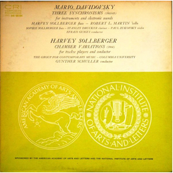Mario Davidovsky / Harvey Sollberger / Various Three Synchronisms – Chamber Variations Vinyl LP USED
