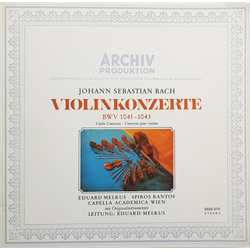 Johann Sebastian Bach / Eduard Melkus / Spiros Rantos / Capella Academica Wien Violinkonzerte BWV 1041 - 1043 Vinyl LP USED