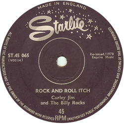 Curley Jim & The Billey Rocks Rock And Roll Itch Vinyl 7" USED