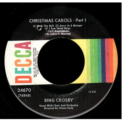 Bing Crosby Christmas Carols Vinyl 7" USED