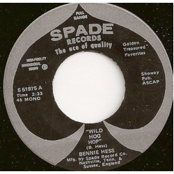 Bennie Hess Wild Hog Hop Vinyl 7" USED