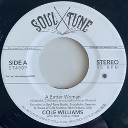 Cole Williams A Better Woman / Organize Vinyl 7" USED