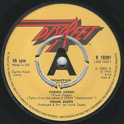 Frank Zappa Cosmik Debris Vinyl 7" USED