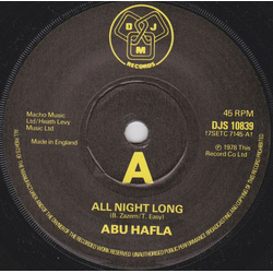 Abu Hafla Orchestra All Night Long Vinyl 7" USED