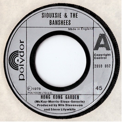 Siouxsie & The Banshees Hong Kong Garden Vinyl 7" USED