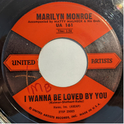 Marilyn Monroe I Wanna Be Loved By You / I'm Thru With Love Vinyl 7" USED