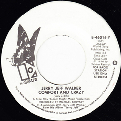 Jerry Jeff Walker Eastern Avenue River Railway Blues / Comfort And Crazy Vinyl 7" USED