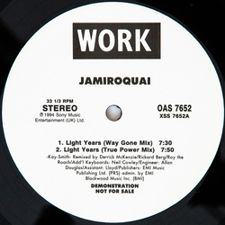 Jamiroquai Light Years Vinyl 12" USED