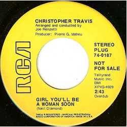 Christopher Travis Girl You'll Be A Woman Soon Vinyl 7" USED