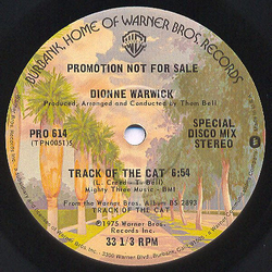 Dionne Warwick Track Of The Cat / Once You Hit The Road Vinyl 7" USED