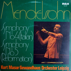 Felix Mendelssohn-Bartholdy Symphony  No.4 (Italian) & Symphony No.5 (Reformation) Vinyl LP USED