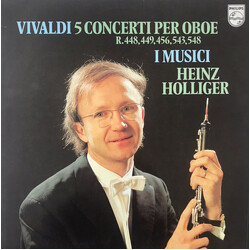 Antonio Vivaldi / I Musici / Heinz Holliger 5 Concerti Per Oboe (R. 448, 449, 456, 543, 548) Vinyl LP USED