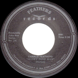 Charlie Feathers Honky Tonk Man USED VINYL 7INCH 45 RPM SINGLE