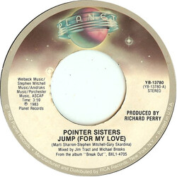Pointer Sisters Jump (For My Love) USED VINYL 7INCH 45 RPM SINGLE