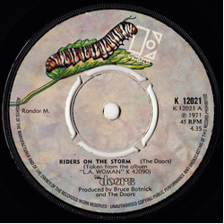 The Doors Riders On The Storm Vinyl 7" USED