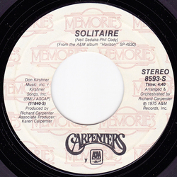 Carpenters Solitaire / Please Mr. Postman Vinyl 7" USED