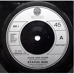 Status Quo Again And Again Vinyl 7" USED