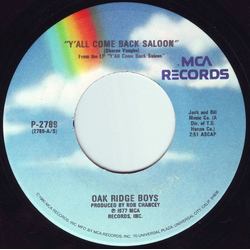 The Oak Ridge Boys Y'All Come Back Saloon / You're The One Vinyl 7" USED