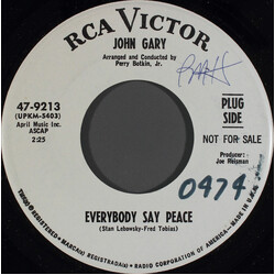 John Gary Everybody Say Peace USED VINYL 7INCH 45 RPM PROMO