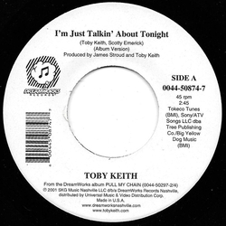 Toby Keith I'm Just Talkin' About Tonight / I Wanna Talk About Me Vinyl 7" USED