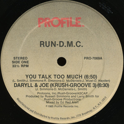 Run-DMC You Talk Too Much / Daryll & Joe (Krush-Groove 3) Vinyl 12" USED