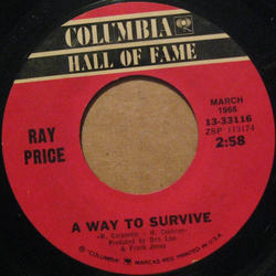 Ray Price A Way To Survive / Touch My Heart Vinyl 7" USED