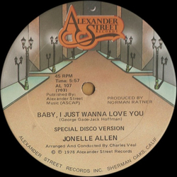 Jonelle Allen Baby, I Just Wanna Love You Vinyl 12" USED