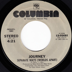 Journey Separate Ways (Worlds Apart) / Send Her My Love Vinyl 7" USED