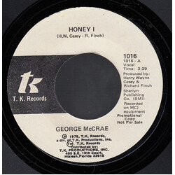 George McCrae Honey I USED VINYL 7INCH 45 RPM PROMO