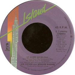 Joe Cocker / Jennifer Warnes Up Where We Belong / Sweet Li'l Woman Vinyl 7" USED
