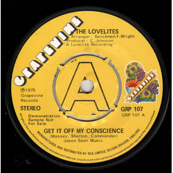 The Lovelites Get It Off My Conscience Vinyl 7" USED
