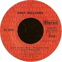 Andy Williams Love Theme From "The Godfather" (Speak Softly Love) Vinyl 7" USED