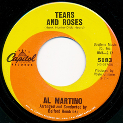 Al Martino Tears And Roses Vinyl 7" USED