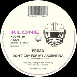 Prima (2) Don't Cry For Me Argentina / I'm Coming To You Vinyl 12" USED