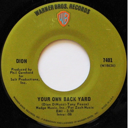Dion (3) Your Own Back Yard Vinyl 7" USED