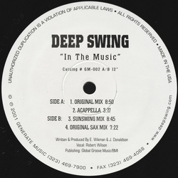 Deep Swing In The Music Vinyl 12" USED
