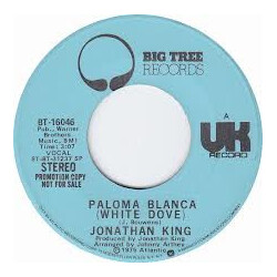 Jonathan King Paloma Blanca USED VINYL 7INCH 45 RPM PROMO STEREO MONO