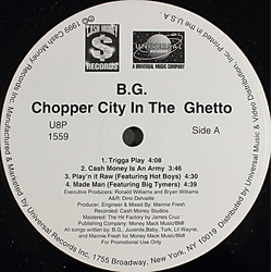 B.G. Chopper City In The Ghetto Vinyl 12" USED