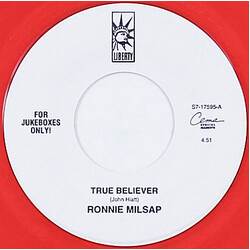 Ronnie Milsap True Believer / These Foolish Things (Remind Me Of You) USED VINYL 7INCH 45 RPM JUKEBOX