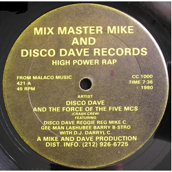 Disco Dave And The Force Of The 5 MCs High Power Rap Vinyl 12" USED