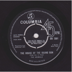 The Animals The House Of The Rising Sun Vinyl 7" USED