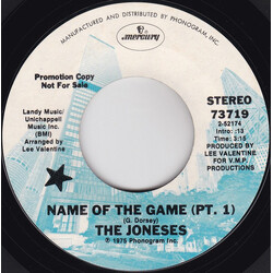 The Joneses Name Of The Game USED VINYL 7INCH 45 RPM PROMO
