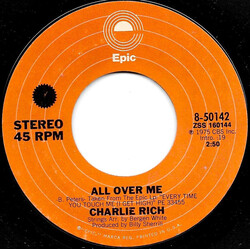 Charlie Rich All Over Me USED VINYL 7INCH 45 RPM SINGLE STYRENE STEREO