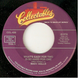Mary Wells What's Easy For Two Is So Hard For One Vinyl 7" USED