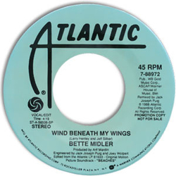 Bette Midler Wind Beneath My Wings Vinyl 7" USED